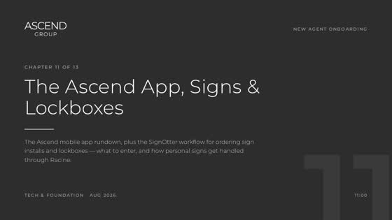 Chapter 11 — The Ascend App, Signs & Lockboxes